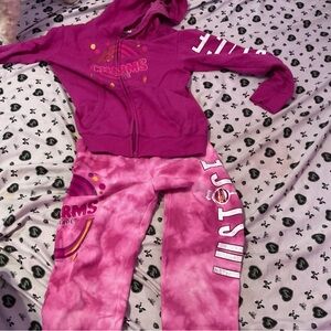 Justice Fuchsia Cozy Hoodie and sweatpants